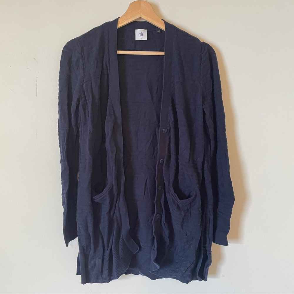 Cabi Cardigan Sz Small Blue Button Down Pockets
